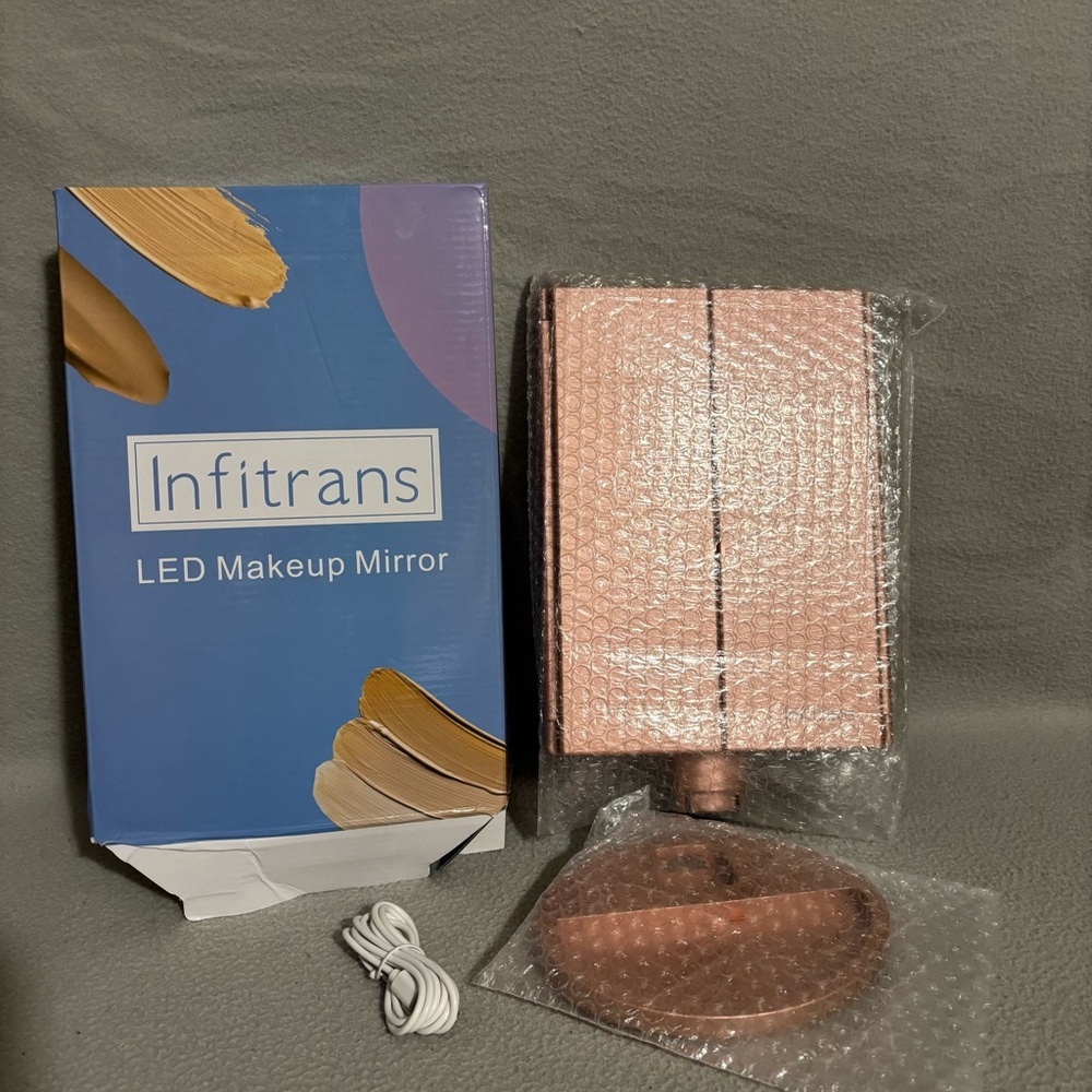 Infitrans Rose Gold LED Makeup Mirror new
